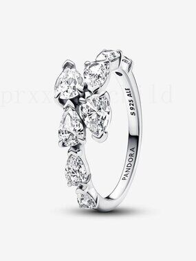 Pandora Sparkling Overlapping Band Ring